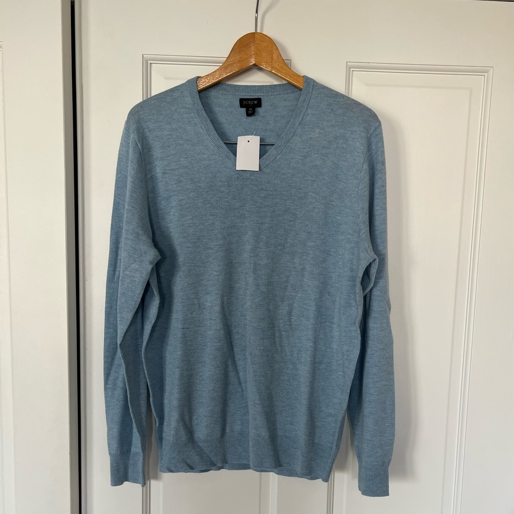 NWT J.Crew cotton/silk V-neck sweater